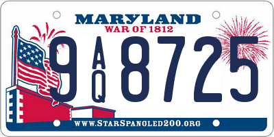 MD license plate 9AQ8725