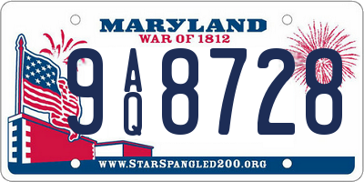 MD license plate 9AQ8728
