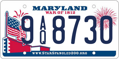 MD license plate 9AQ8730