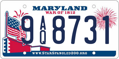 MD license plate 9AQ8731