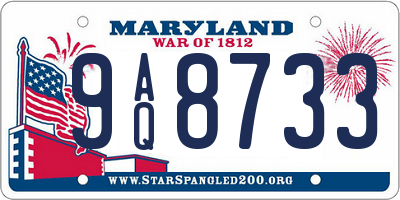 MD license plate 9AQ8733
