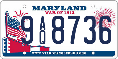 MD license plate 9AQ8736
