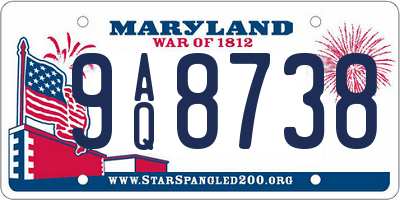 MD license plate 9AQ8738