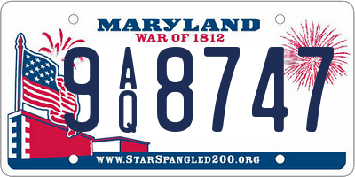 MD license plate 9AQ8747