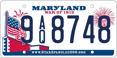 MD license plate 9AQ8748