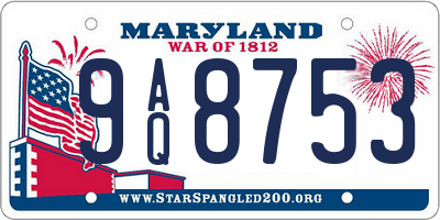 MD license plate 9AQ8753