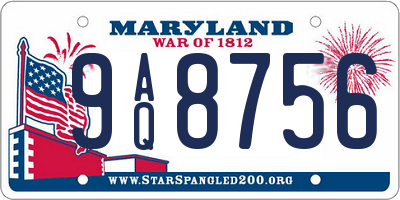 MD license plate 9AQ8756