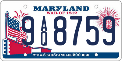 MD license plate 9AQ8759