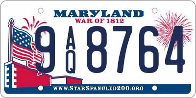 MD license plate 9AQ8764