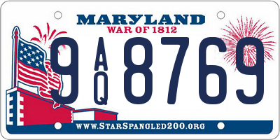 MD license plate 9AQ8769