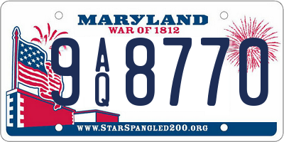 MD license plate 9AQ8770
