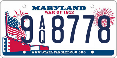 MD license plate 9AQ8778