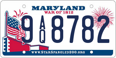 MD license plate 9AQ8782