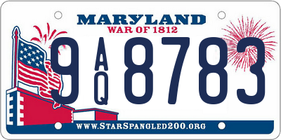 MD license plate 9AQ8783