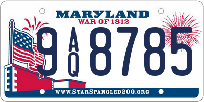 MD license plate 9AQ8785