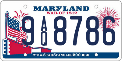 MD license plate 9AQ8786