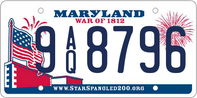 MD license plate 9AQ8796