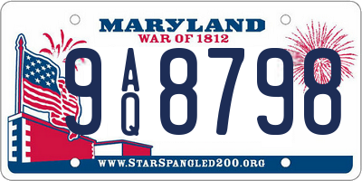 MD license plate 9AQ8798