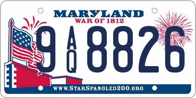 MD license plate 9AQ8826