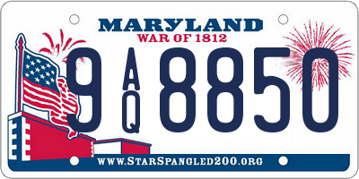 MD license plate 9AQ8850