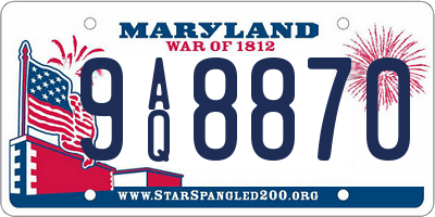MD license plate 9AQ8870