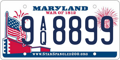 MD license plate 9AQ8899