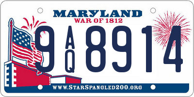 MD license plate 9AQ8914