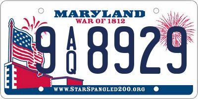 MD license plate 9AQ8929