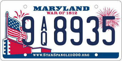MD license plate 9AQ8935