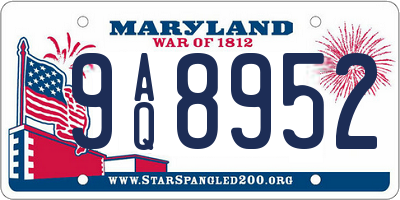 MD license plate 9AQ8952
