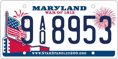 MD license plate 9AQ8953
