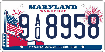 MD license plate 9AQ8958