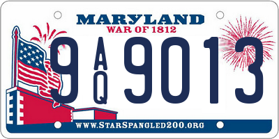 MD license plate 9AQ9013
