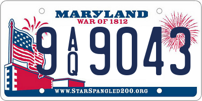 MD license plate 9AQ9043