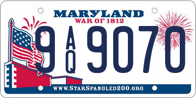 MD license plate 9AQ9070