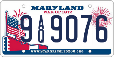 MD license plate 9AQ9076