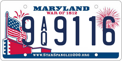 MD license plate 9AQ9116