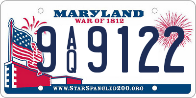 MD license plate 9AQ9122