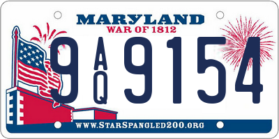 MD license plate 9AQ9154