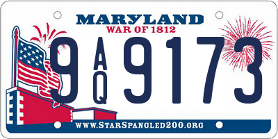 MD license plate 9AQ9173
