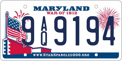 MD license plate 9AQ9194