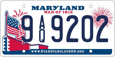 MD license plate 9AQ9202