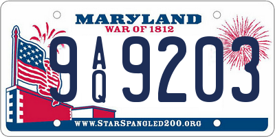 MD license plate 9AQ9203