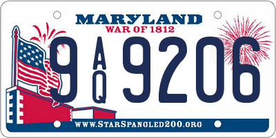 MD license plate 9AQ9206