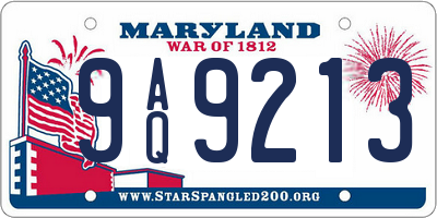MD license plate 9AQ9213