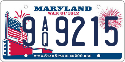 MD license plate 9AQ9215