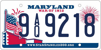 MD license plate 9AQ9218