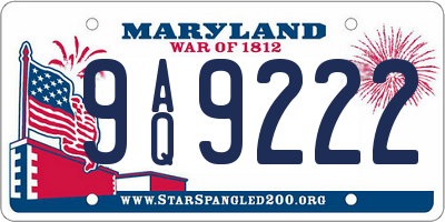 MD license plate 9AQ9222