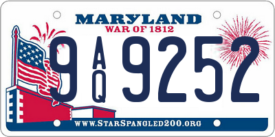 MD license plate 9AQ9252