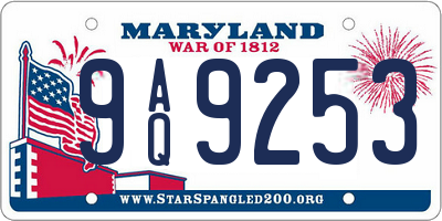 MD license plate 9AQ9253